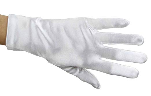 Beautiful Wrist Length Short Satin Gloves