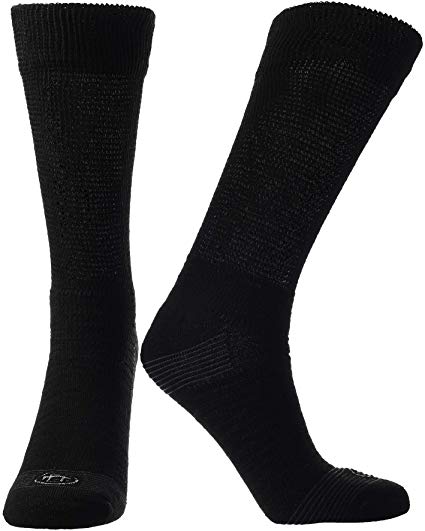 Doctor's Choice Men's Diabetic & Neuropathy Crew Socks, Non-Binding Cushion Crew Sock with Aloe, Antimicrobial, Ventilation, and Seamless Toe, 2-Pairs, Black, Mens Large: Shoe Size 8-12