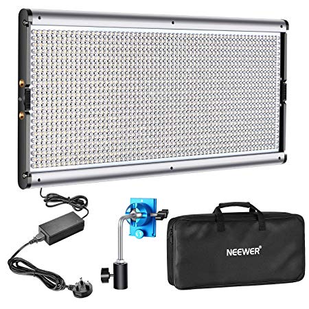 Neewer Dimmable LED Video Light Photography LED Lighting with Metal Frame 1320 LED Beads 3200-5600K, DC Adapter/Battery Power Options for Studio Portrait Product Video Shooting (Battery Not Include)