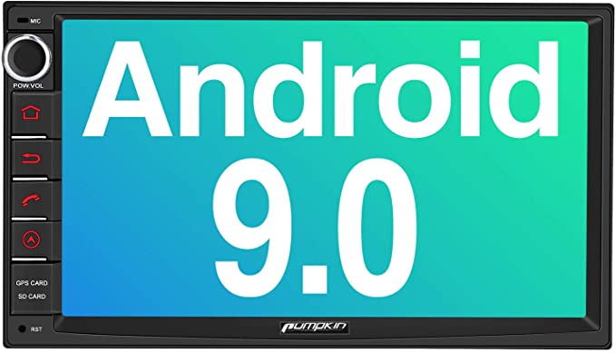 PUMPKIN Android 9.0 Double Din Car Stereo, Support GPS, WiFi, 1s Fastboot, Android Auto, Backup Camera, AUX, USB SD, 7 Inch Touch Screen