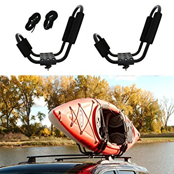 ABN Kayak Roof Rack J Rack Mounted Roof Top Carrier – Kayak, Canoe, SUP, Ski, Surf J Bar Vehicle Attachment Holder