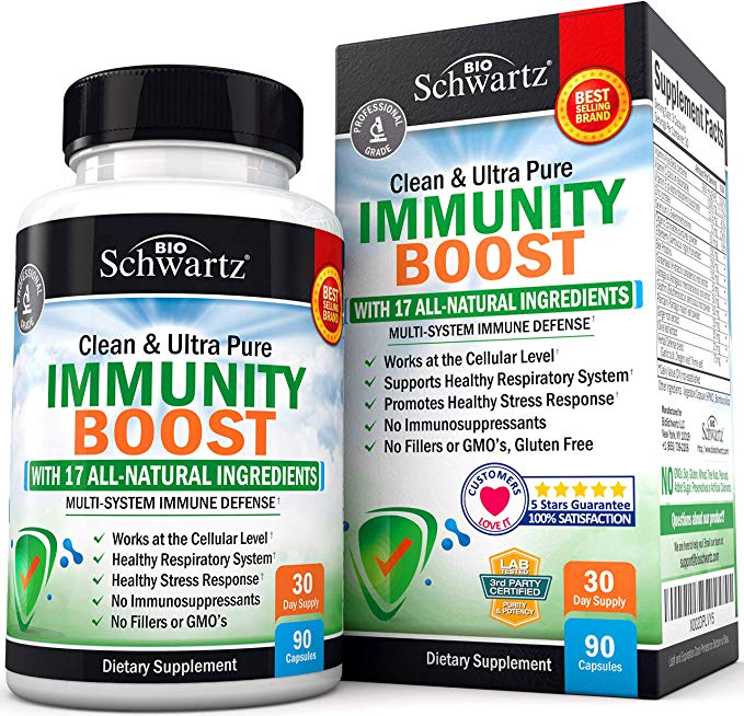 Immunity Boost Supplement with Elderberry, Vitamin C, Echinacea & Zinc - Once Daily Multi-System Immune Defense - Promotes Healthy Stress Response - Supports a Healthy Respiratory System - 90 Capsules