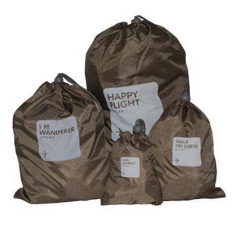 BINGONE Nylon 4-in-1 Drawstring Bags / Ditty Bag / Cord Bag Storage Travel Use 4 Size