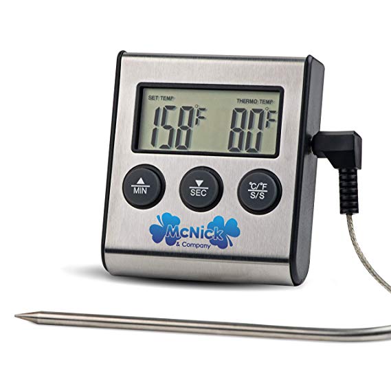 #1 Digital Meat Thermometer - BBQ Meat Thermometer - Meat Thermometer for Grilling - Meat Thermometer Oven Safe w/BONUS GIFT