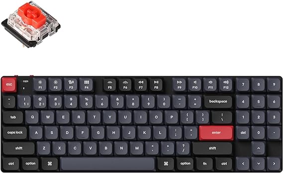 Keychron K13 Pro Ultra-Slim Wireless QMK/VIA Custom Mechanical Keyboard, Hot-swappable Programmable Macro 80% Layout RGB Backlit Low Profile Gateron Red Switch Bluetooth/Wired for Mac Windows Linux