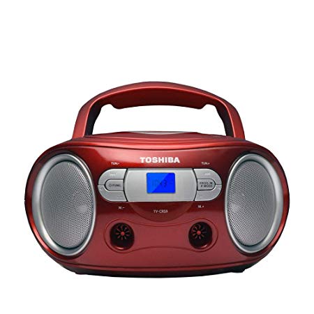 Toshiba TY-CRS9(R) Portable CD Boombox with Am/FM Stereo and Aux Input Red