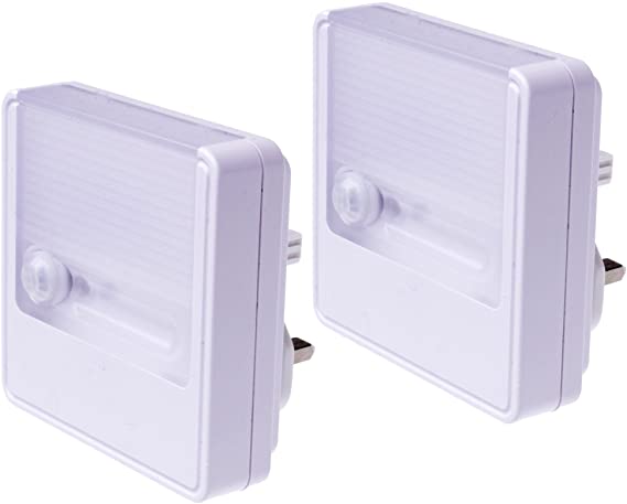 ANSMANN Motion Detector & Twilight Sensor Night Light Plug, Pack 2