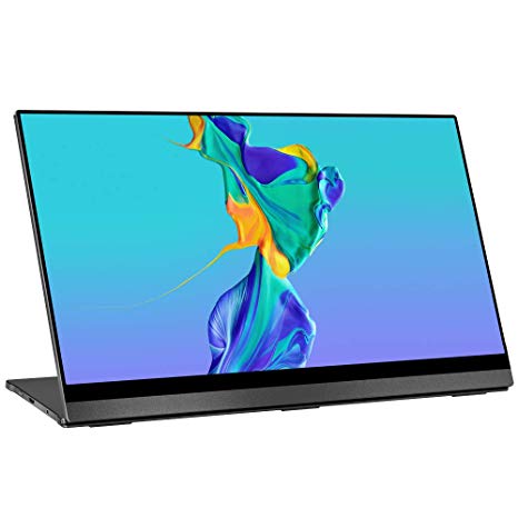 4K Portable Monitor Touchscreen, UPERFECT Gravity Sensor Automatic Rotate 15.6'' Slimmest 10-Point Touch UHD 3840x2160 Dual USB C Monitor Bracket Integrated & Frameless Bezel Glass HDMI Laptop Display