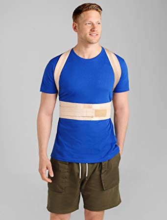 ®BeFit24 Posture Corrector for Men - Made in Europe - Back & Shoulder Support Brace for Kyphosis, Lordosis & Scoliosis - Slouch & Hunchback Correction