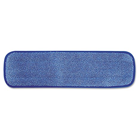 Rubbermaid Commercial FGQ41000BL00 HYGEN Microfiber Room Mop Pad, Damp, Single-Sided, 18-Inch, Blue