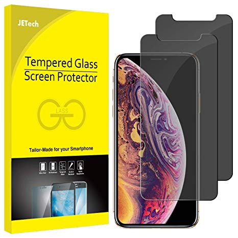 JETech Privacy Screen Protector for iPhone Xs and iPhone X, Anti Spy Tempered Glass Film, 5.8-Inch, 2-Pack