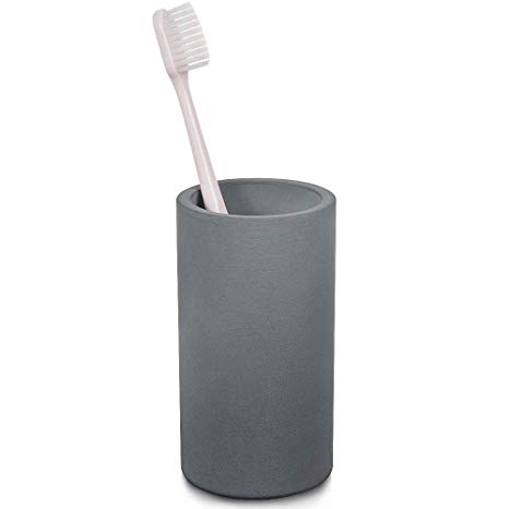 OWSEN Toothbrush Holder, Modern Design Diatomite Handmade Electric Toothbrush Holder Space-Saving Organizer for Bathroom Counter, Grey