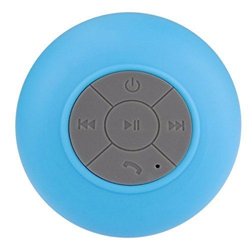 VICTORSTAR@ Water Resistant Bluetooth 3.0 Shower Speaker, Handsfree Portable Speakerphone with Built-in Mic, 6hrs of playtime, Control Buttons and Dedicated Suction Cup for Showers, Bathroom, Pool, Boat, Car, Beach, & Outdoor Use (Blue)
