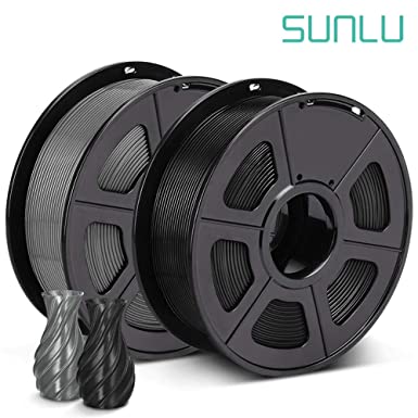 SUNLU PETG 3D Printer Filament, Dimensional Accuracy  /- 0.02 mm, 2kg, 1.75 mm, Black Grey