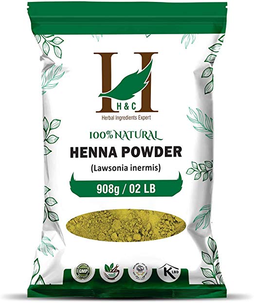 H&C Organically Cultivated Henna Powder Specially For Hair - Bulk Pack -Triple Sifted Henna Powder - Lawsonia Inermis (For Hair) 02 Lb 32 Oz (908 Gms)- No Ppd No Chemicals, No Parabens