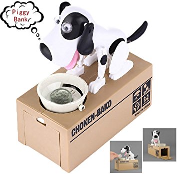 Mansalee Choken Bako Dog Piggy Bank Doggy Coin Bank Canine Money Box (White Dog)