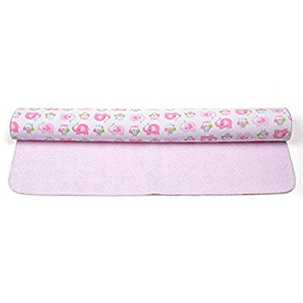 KLOUD City Baby Waterproof Washable Diaper Changing Mat Pad (Pink 27.5x19.5 inch)