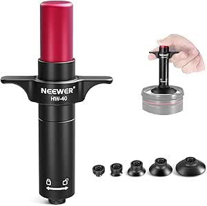 NEEWER 6 in 1 Lens Sucker Kit, Camera Lens Repair Tool IC Pick Up Vacuum Lens Suction Pen with 5 Interchangeable Suction Cups & Cleaning Cloth for Lens Repair and Cleaning, HW-40