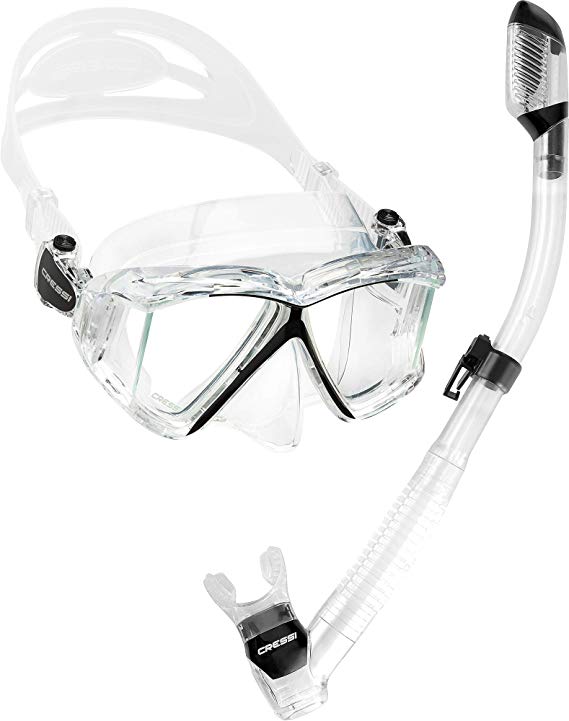 Cressi Panoramic Wide View Mask Dry Snorkel Set