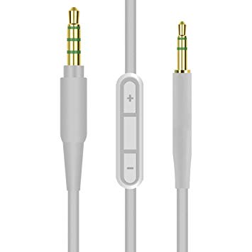 Geekria Bose QuietComfort QC35, Series II, QC25, SoundTrue Around-Ear II Headphone Replacement Cable/Audio Cord with MIC and Volume Control, Works with Apple, Android, Windows Phone (Gray)