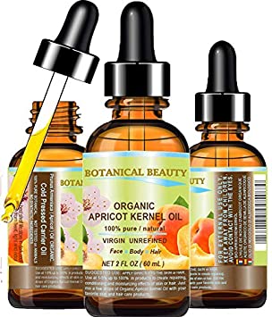 ORGANIC APRICOT KERNEL OIL Australian. 100% Pure / Virgin / Unrefined Cold Pressed Carrier Oil. 2 oz-60 ml. For Face, Hair and Body