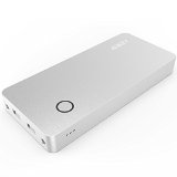 Aukey 18000mah Multi-voltage 5v 12v 16v 19vExternal Battery with Quick Charge for iPhone 6S 6S Plus 6 Samsung Galaxy Google Nexus LG HTC Motorola and many other USB Powered Mobile DevicesSilver
