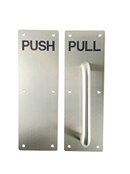 VRSS 304 Stainless Steel Commercial Push Pull Door Handle100MM300MM1.2MM (Satin Finish 1 Sets)
