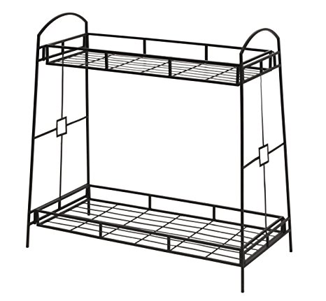 Panacea 86710 Plant Stand with Contemporary Tray Design and 2-Tier, 32-Inch Height, Black