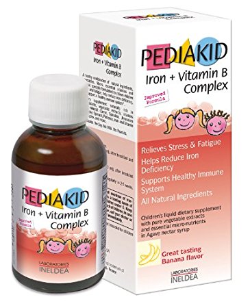 Pediakid Iron   Vitamin B Complex All New Formula Natural Vitamins & Mineral Supplement to Help Children with Fatigue, Tiredness and Frail Conditions