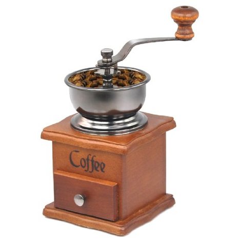 TRIXES Coffee Bean Spice Vintage Style hand grinder Wooden Kitchen Accessories