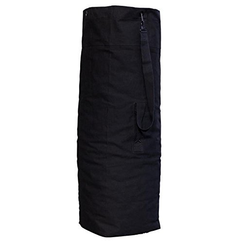 Extra Large RUGGED DUFFLE BAG Black 100 % Cotton - Durable Canvas