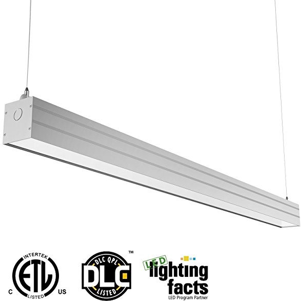 Hykolity 4ft 40W Linkable LED Architectural Ceiling Light Modern Linear Suspension Pendant Lamp Lighting Fixture 4600lm 5000K Daylight White