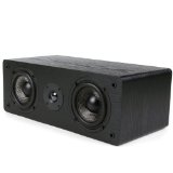 Micca MB42-C Center Channel Speaker with Dual 4-Inch Carbon Fiber Woofer and Silk Dome Tweeter Black