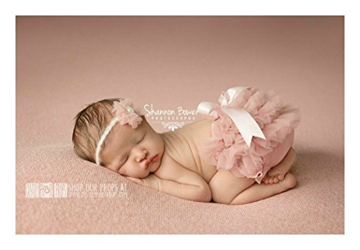 Old Rose Chiffon Diaper Cover AND Matching Headband SET, Newborn Girl Photo Prop, Bloomer, Photography Prop, Baby Girl, Newborn Prop, Photo Props