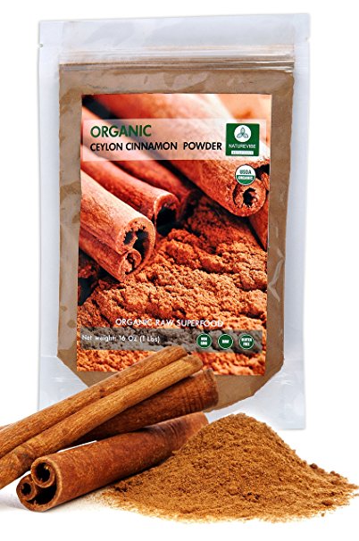 Organic Ceylon Cinnamon Powder (1lb) by Naturevibe Botanicals, Raw, Gluten-Free & Non-GMO (16 ounces)