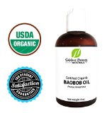 NEW Baobab Oil USDA Certified Organic 4 oz Top Quality Oil for Dry Skin Scar Treatment Stretch Marks Dry Skin Eczema Deep Healing and Moisture Sourced Fair Trade Money Back Guarantee