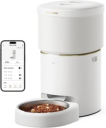 PETLIBRO Vacuum-Sealed Automatic Cat Feeders, 8L/34Cups Automatic Dog Feeder with 5G Wi-Fi, Automatic Cat Food Dispenser for Airtight Storage, Space Pet Feeder with 187mm Large Food Tray for Cat & Dog