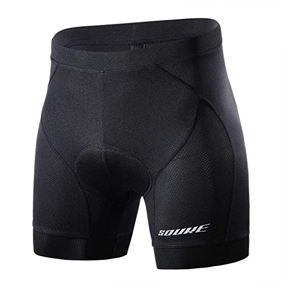 Souke Sports Men's Cycling Underwear Shorts 4D Padded Bike Bicycle MTB Liner Shorts with Anti-Slip Leg Grips