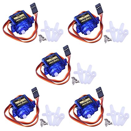 Longruner SG90 Micro Servo Motor 9G RC Robot Helicopter Airplane Boat Controls KY66 (KY66-5)