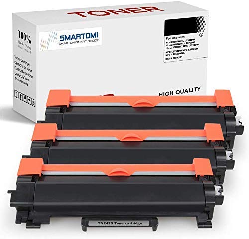 SMARTOMI 3PK High Yield TN2420 TN2410 Compatible Black Toner Cartridges Brother TN2420 for used with Brother HL-L2350DW MFC-L2710DW DCP-L2530DW HL-L2375DW DCP-L2510D HL-L2370DN (With Chip, 3000 Pages)
