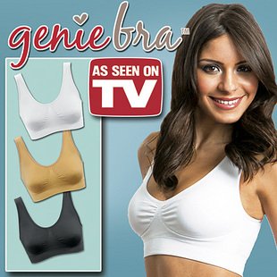 Genie Bra 3 in Set (One Nude One Black One White) *As Seen on Tv - Small