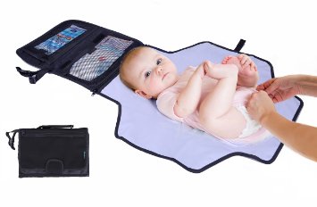 Baby Changing Pad By Lebogner - Great Baby Gift - Deluxe Diaper Changing Kit With Neoprene Fabric For A Softer Feel, 4 Pockets For Travel Changing Accessories, Perfect Portable Infant Changing Station
