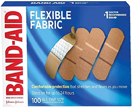 Flexible Fabric Adhesive Bandages, All One Size - 100 Count