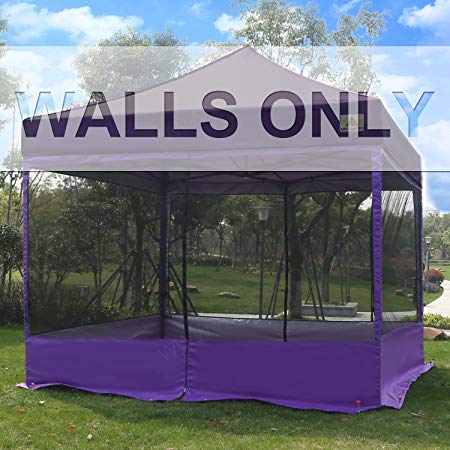 ABCCANOPY Silver Coated Screen Wall Mesh Screen House Zippered Wall Panels for 10' x 10' Canopy(Purple)