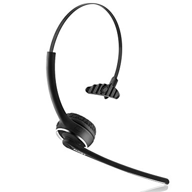 AUKEY Bluetooth Headset, Overhead Headphone with Microphone, 16 Hours Playtime for Call Center, VoIP, Skype, Cell Phones