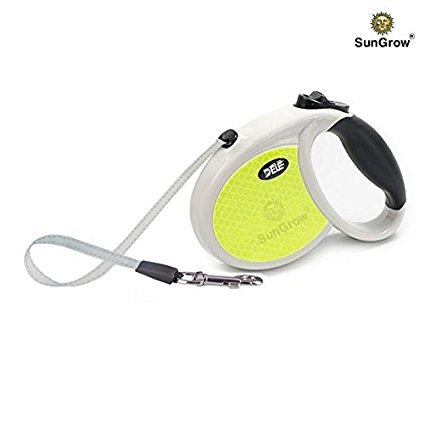 SunGrow Mini Retractable Neon Puppy Leash : Designed Especially for Kids : Supports Dogs up to 22 lbs : With Pause/Lock Control for a comfortable walk