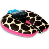 Worlds Best Air Soft Microbead Neck Pillow Pink Giraffe