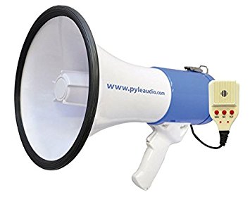 Pyle PMP59IR 50 Watts Professional Rechargeable Lithium Battery Megaphone with Talk and Siren/Aux In for All MP3/iPod Players