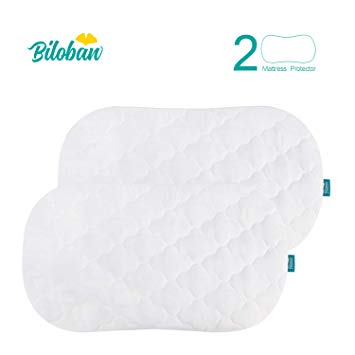 Bassinet Mattress Pads/Cover, Oval/Hourglass, 2 Pack, Microfiber, Waterproof and Soft, Fits for Bassinest Swivel Sleeper Mattress Perfectly.