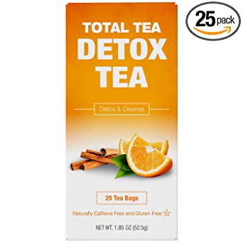 Total Tea Caffeine Free Detox Tea - All Natural - Slimming Herbal Tea for Gentle Cleansing - 25 Tea Bags
